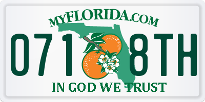 FL license plate 0718TH