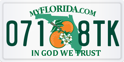 FL license plate 0718TK