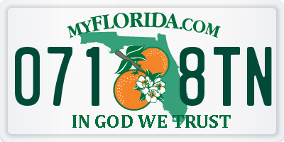 FL license plate 0718TN