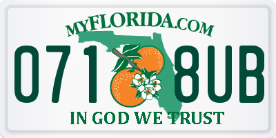 FL license plate 0718UB