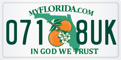 FL license plate 0718UK
