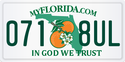 FL license plate 0718UL