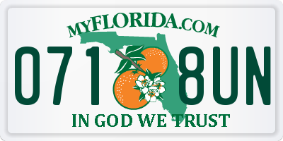 FL license plate 0718UN