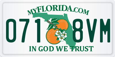 FL license plate 0718VM