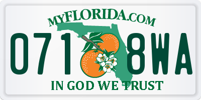 FL license plate 0718WA