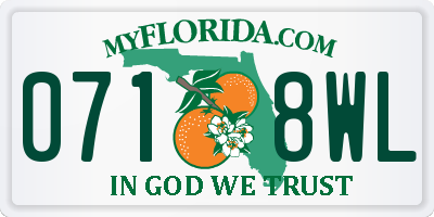 FL license plate 0718WL