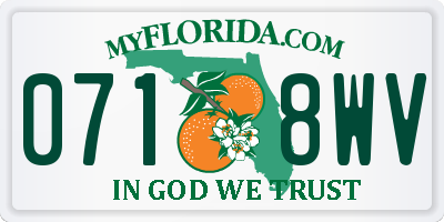 FL license plate 0718WV