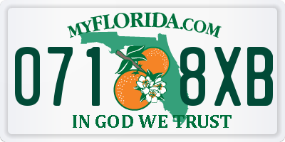 FL license plate 0718XB