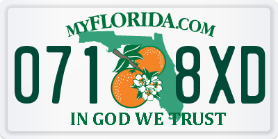 FL license plate 0718XD