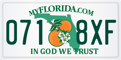 FL license plate 0718XF