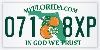FL license plate 0718XP