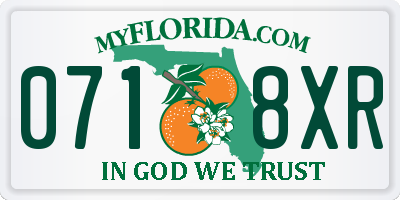 FL license plate 0718XR