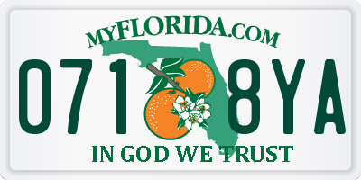 FL license plate 0718YA