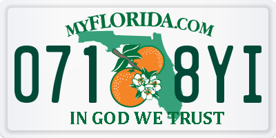 FL license plate 0718YI