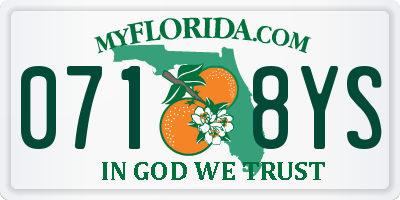FL license plate 0718YS