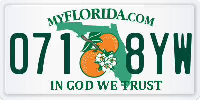 FL license plate 0718YW