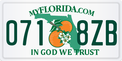 FL license plate 0718ZB