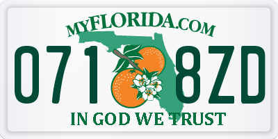 FL license plate 0718ZD