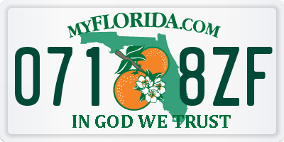 FL license plate 0718ZF