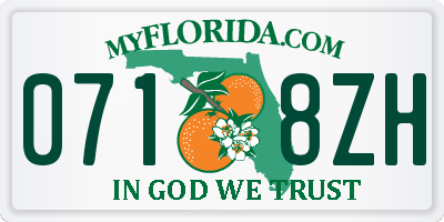 FL license plate 0718ZH