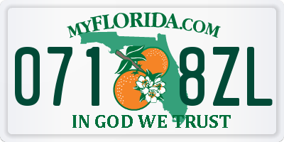 FL license plate 0718ZL