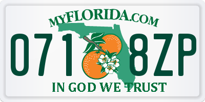 FL license plate 0718ZP