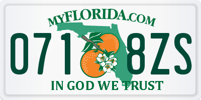 FL license plate 0718ZS