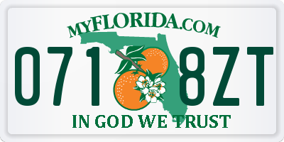 FL license plate 0718ZT