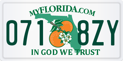 FL license plate 0718ZY