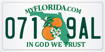 FL license plate 0719AL