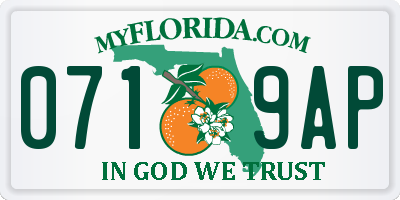 FL license plate 0719AP