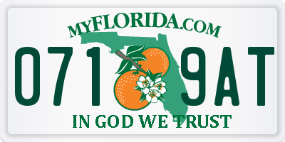 FL license plate 0719AT