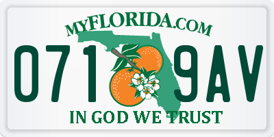 FL license plate 0719AV