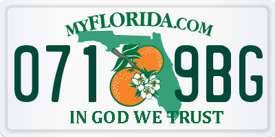 FL license plate 0719BG