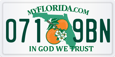 FL license plate 0719BN