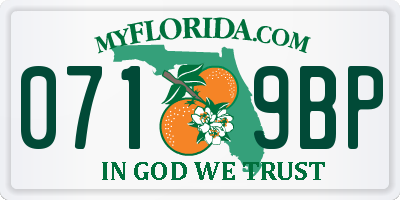 FL license plate 0719BP