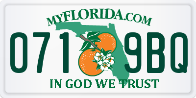 FL license plate 0719BQ