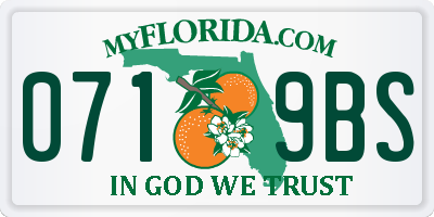 FL license plate 0719BS