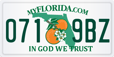 FL license plate 0719BZ