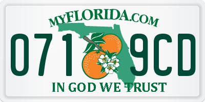 FL license plate 0719CD