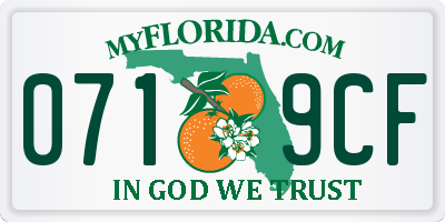 FL license plate 0719CF
