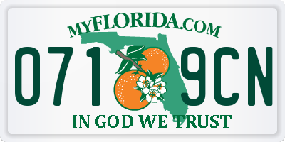 FL license plate 0719CN