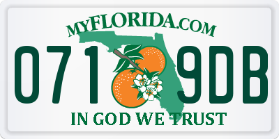 FL license plate 0719DB