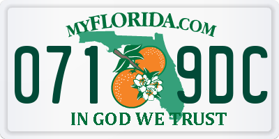 FL license plate 0719DC