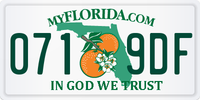 FL license plate 0719DF