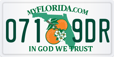 FL license plate 0719DR