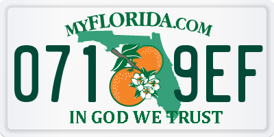 FL license plate 0719EF
