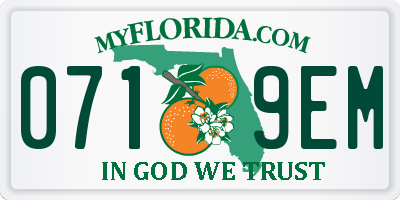 FL license plate 0719EM