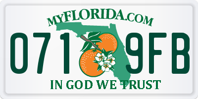 FL license plate 0719FB