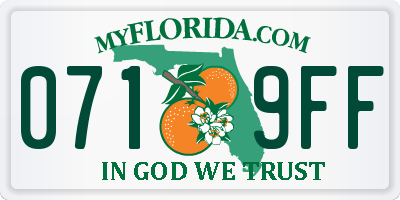 FL license plate 0719FF